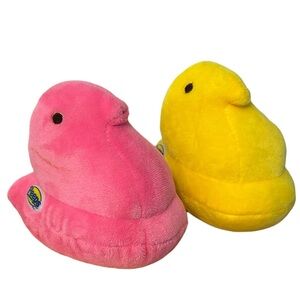 Peeps Plush Chick Set - Pink & Yellow cute for Easter baskets or spring display